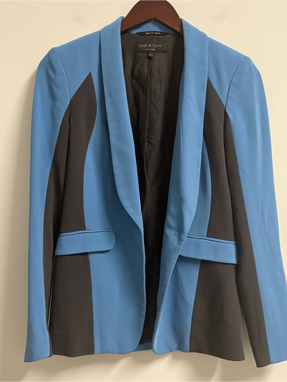 Rag & Bone Jefferson Blazer Blue Black Jacket Women’s Size 0 - Picture 6 of 9